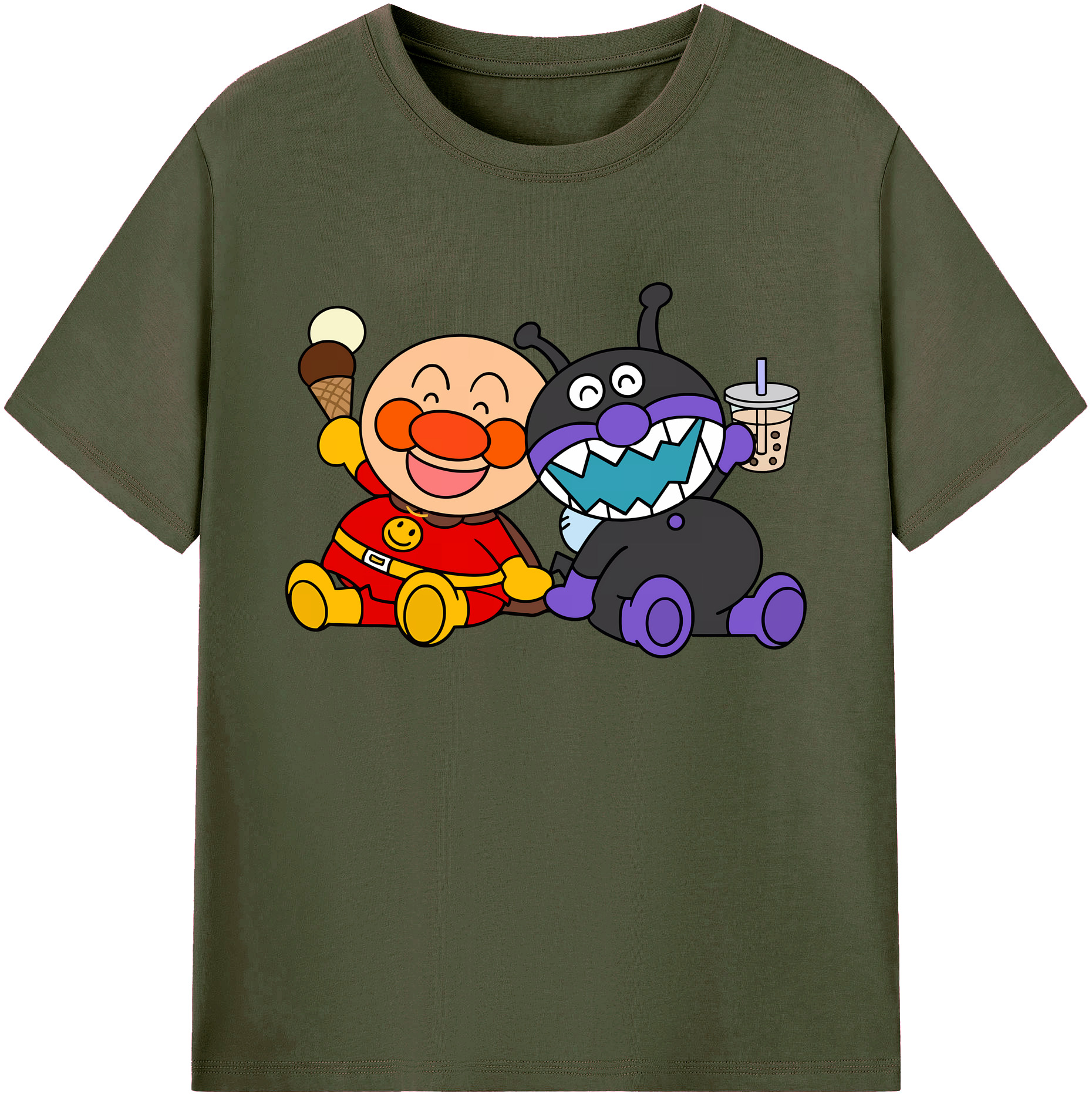 （画像用） アンパンマン Anpanman 綿100％ メンズ半袖Tシャツ｜肌触りやわらか＆通気性